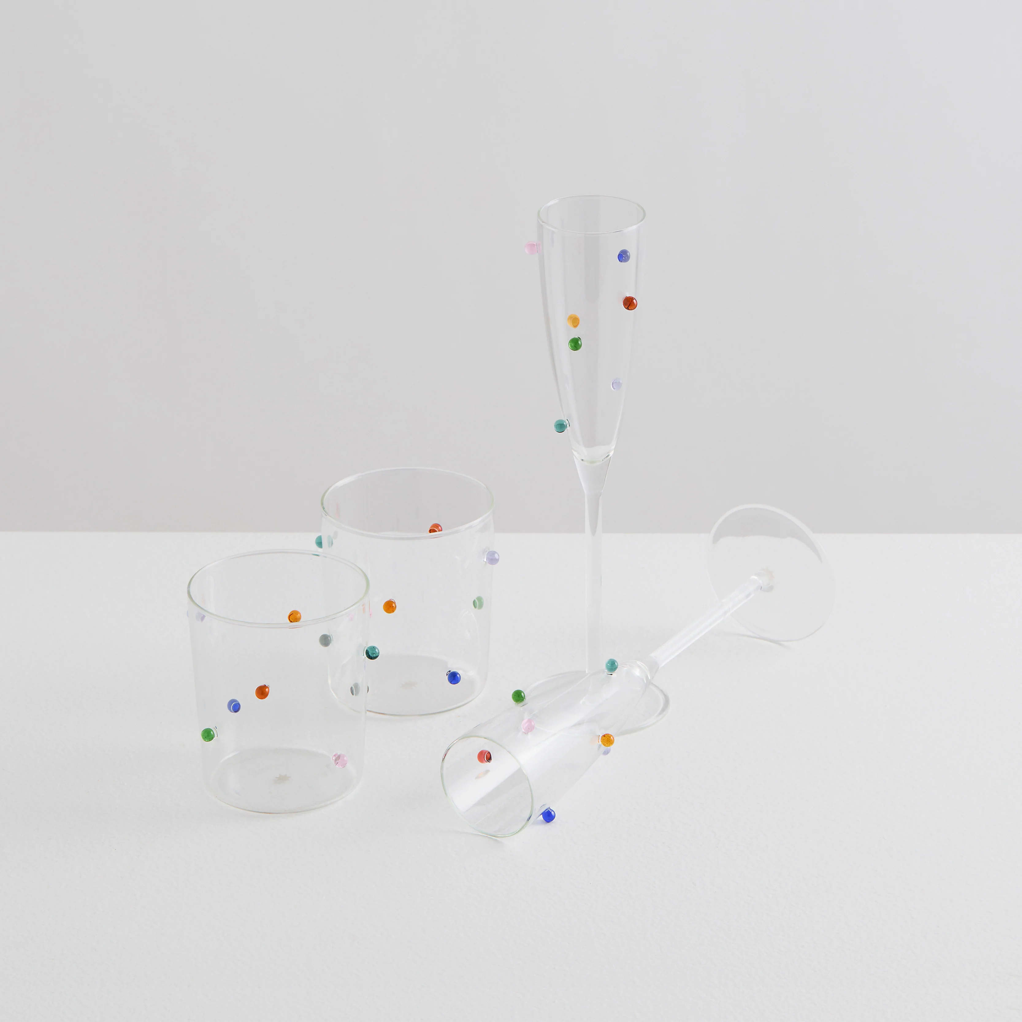 2 Pomponette Flutes | Clear & Multi - Image 3