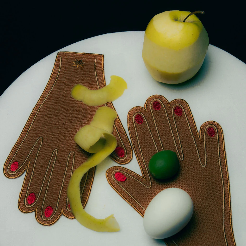 4 Hand Cocktail Napkins | Caramel & Red - Image 3
